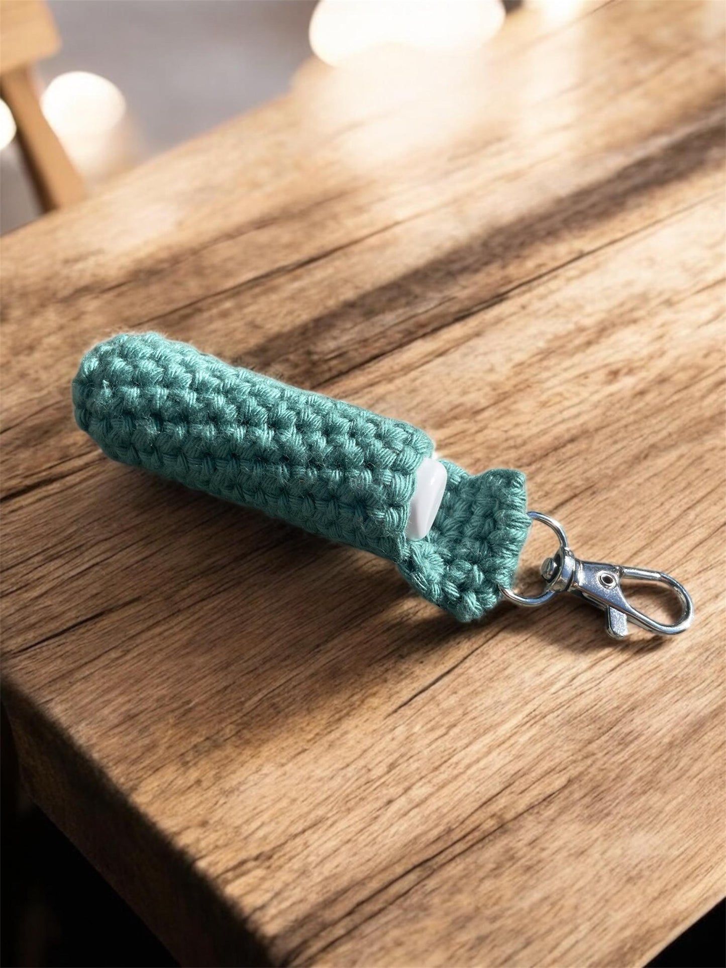 Crochet Lip Balm Holder Keychain – Handmade Accessory – Chapstick Cozy – StitchCraft and Sorcery