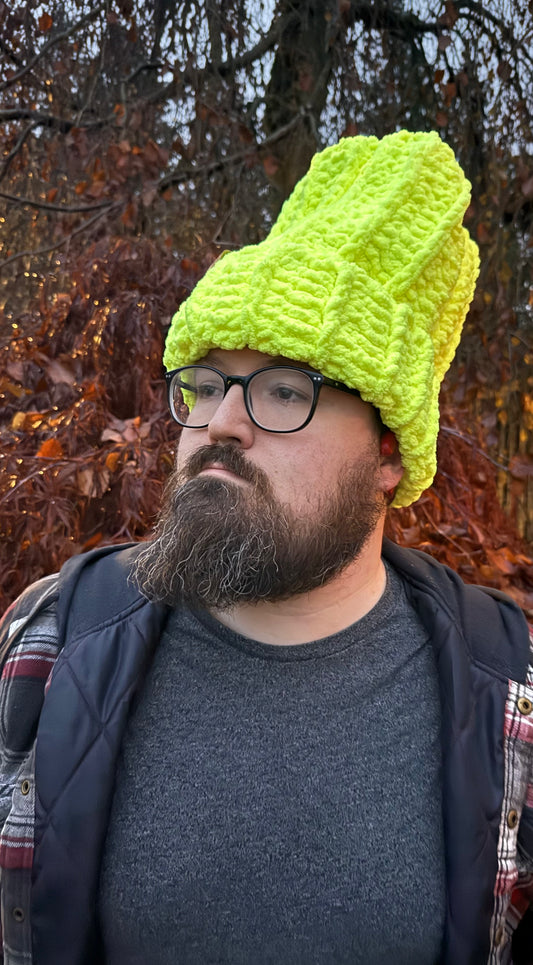 Chunky Ribbed Plush Over-Sized Beanie