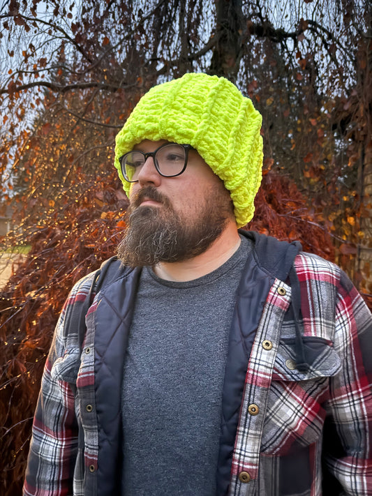 Chunky Ribbed Plush Over-Sized Beanie