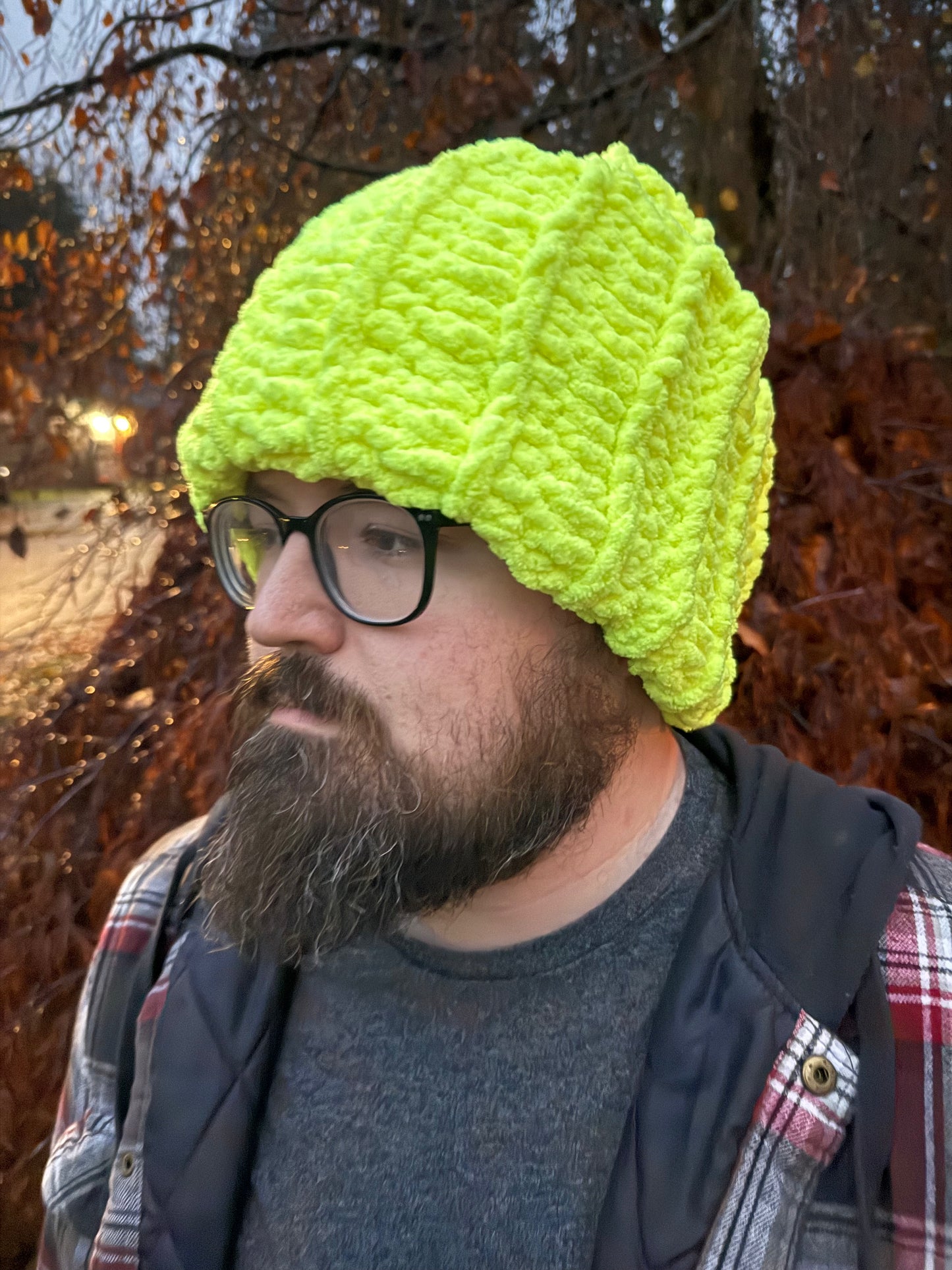 Chunky Ribbed Plush Over-Sized Beanie